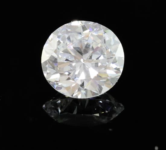 An unmounted round brilliant cut diamond, weighing approximately 1.05cts.